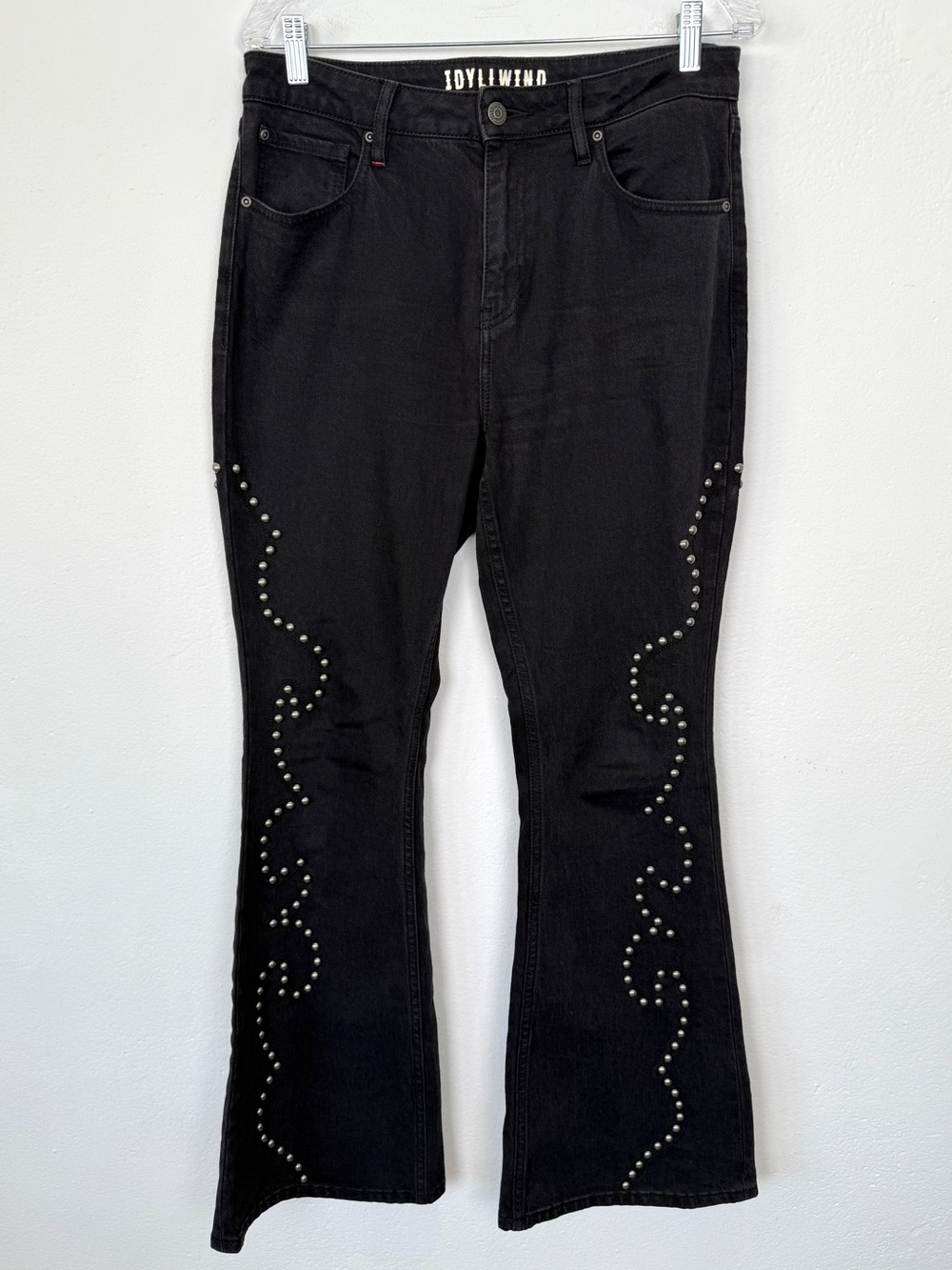 Idyllwind Alameda Size 10 Black High Rise Studded Flare Western Denim Jeans